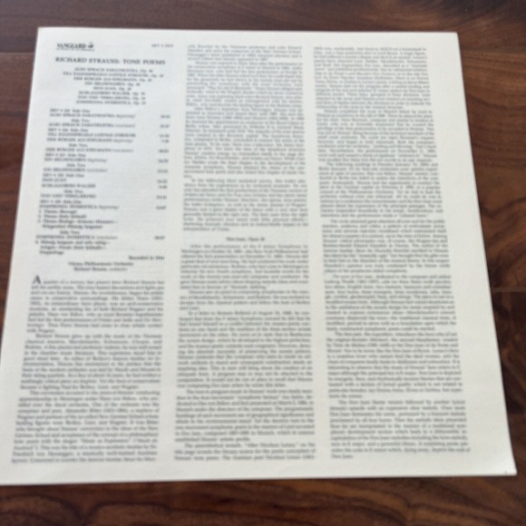 Richard Strauss Tone Poems Vienna 5xLP Box Set Vanguard SRV 325/29 - Picture 10 of 11